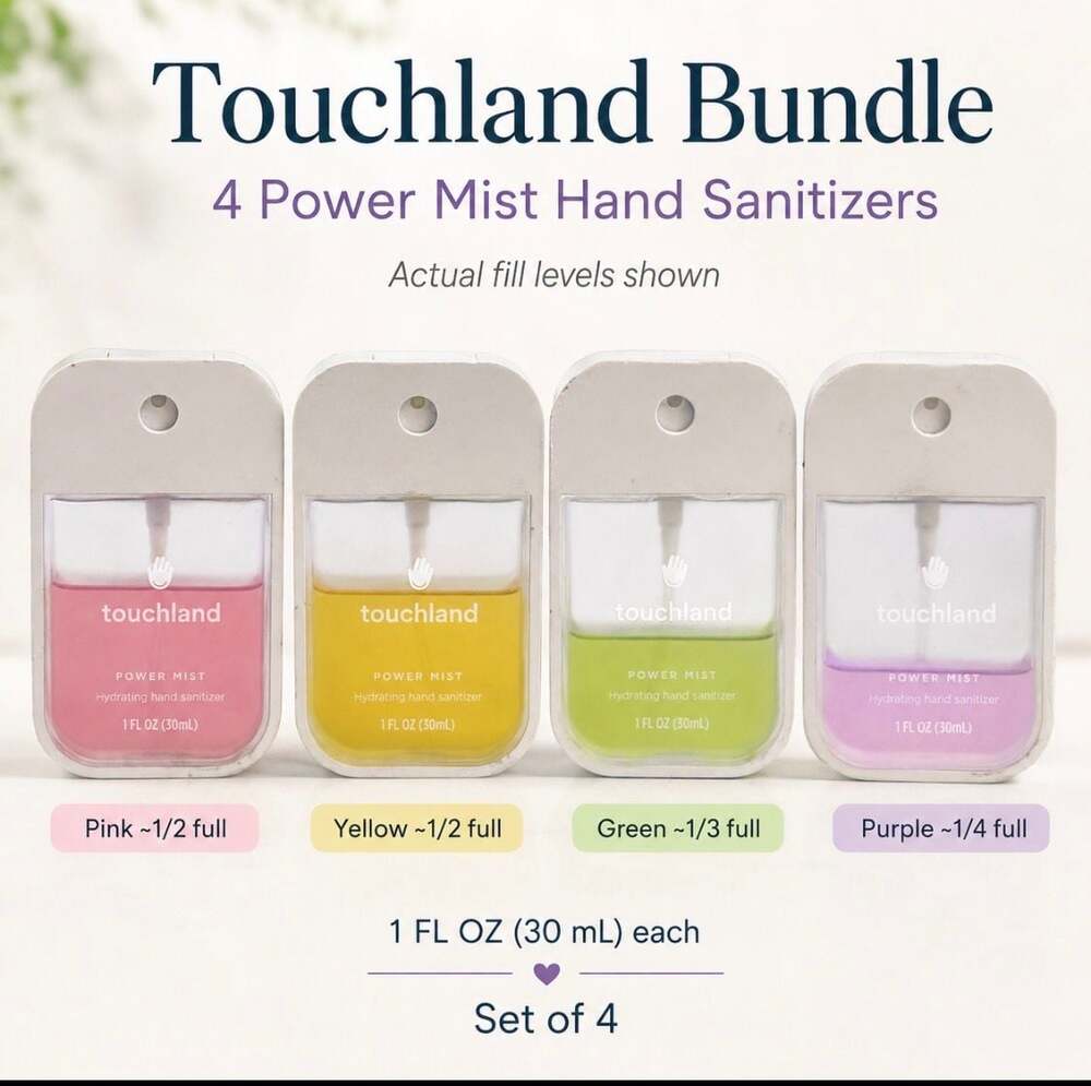 Touchland Power Mist Hydrating Hand Sanitizer Bundle Set of 4 (1 fl oz each)
